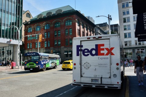 FedEx van in Vancouver